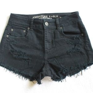 American Eagle, Shorts, Black Distress